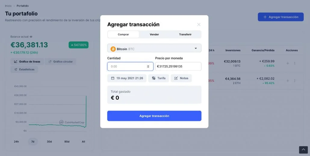 monitorizar tu cartera cripto